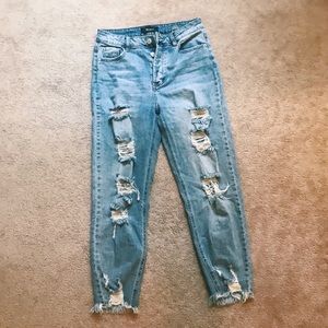 Distressed Ripped Mom Jeans